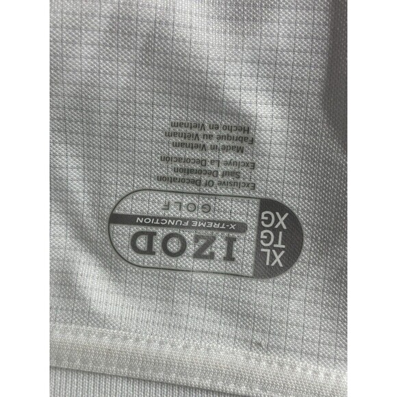 Izod Golf Collection Xtreme Function Checked Pattern Polo Shirt White Mens XL - Picture 10 of 15